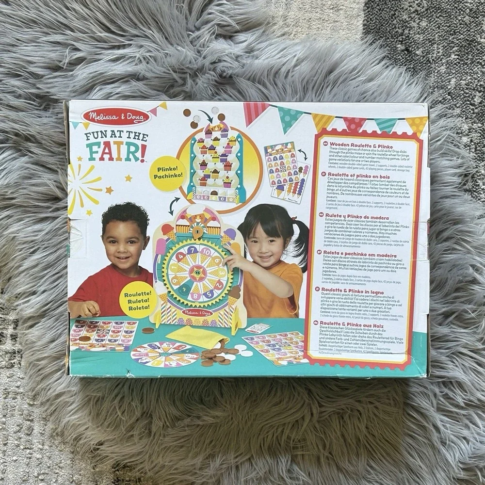 Melissa &‎ Doug Fun at the Fair! Wooden Double-Sided Roulette & Plinko Games $48